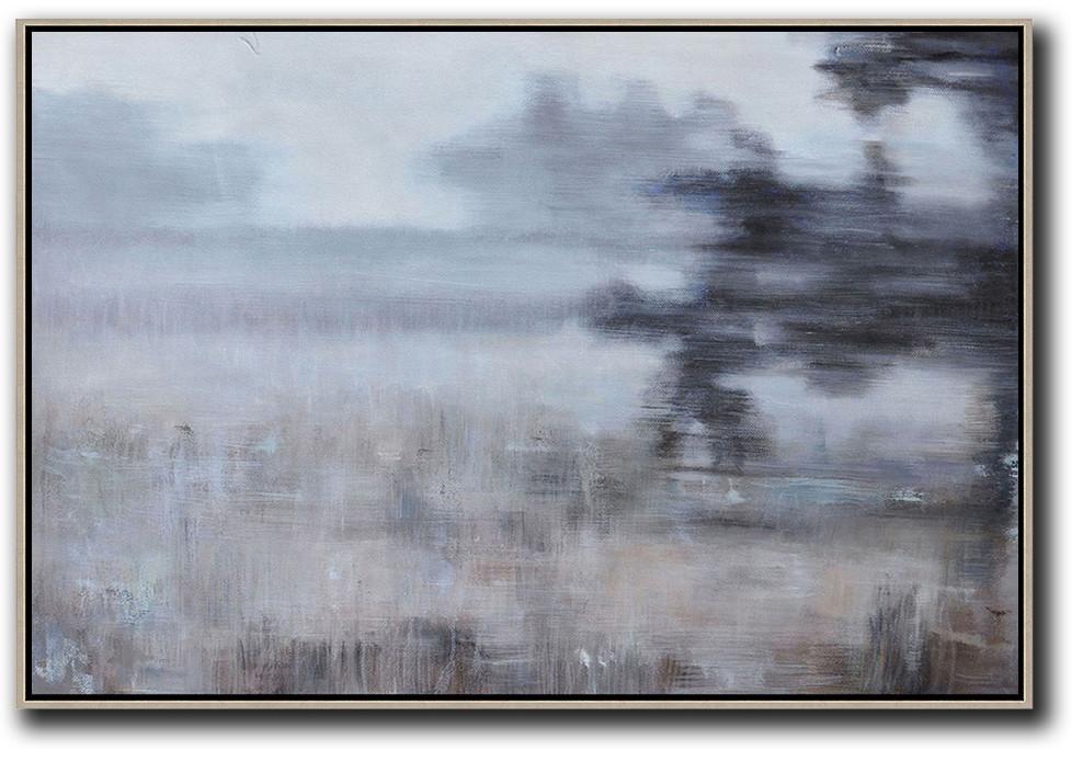 Horizontal Abstract Landscape Painting #LX21C - Click Image to Close